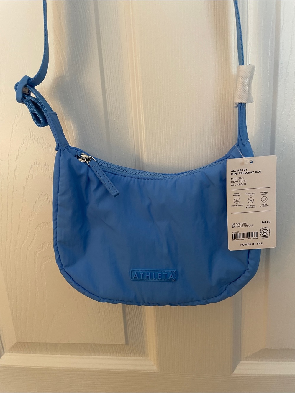 Athleta Cerulean Blue Mini Crescent Crossbody Bag